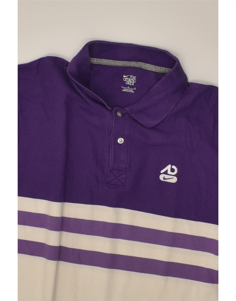 NIKE Mens Polo Shirt Large Purple Colourblock Cotton | Vintage Nike | Thrift | Second-Hand Nike | Used Clothing | Messina Hembry 