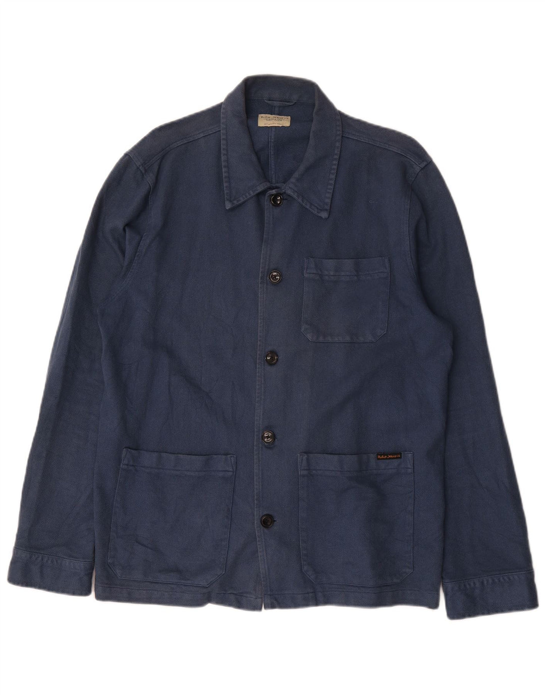 Nudie Jeans Mens Utility Jacket UK 40 Large Blue Cotton