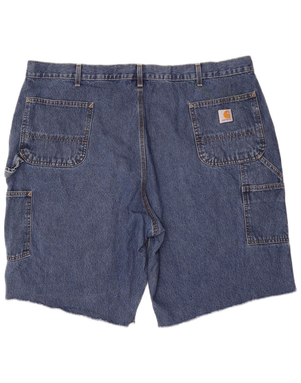 Carhartt Mens Original Fit Loose Cargo Shorts W46 3XL Blue Cotton