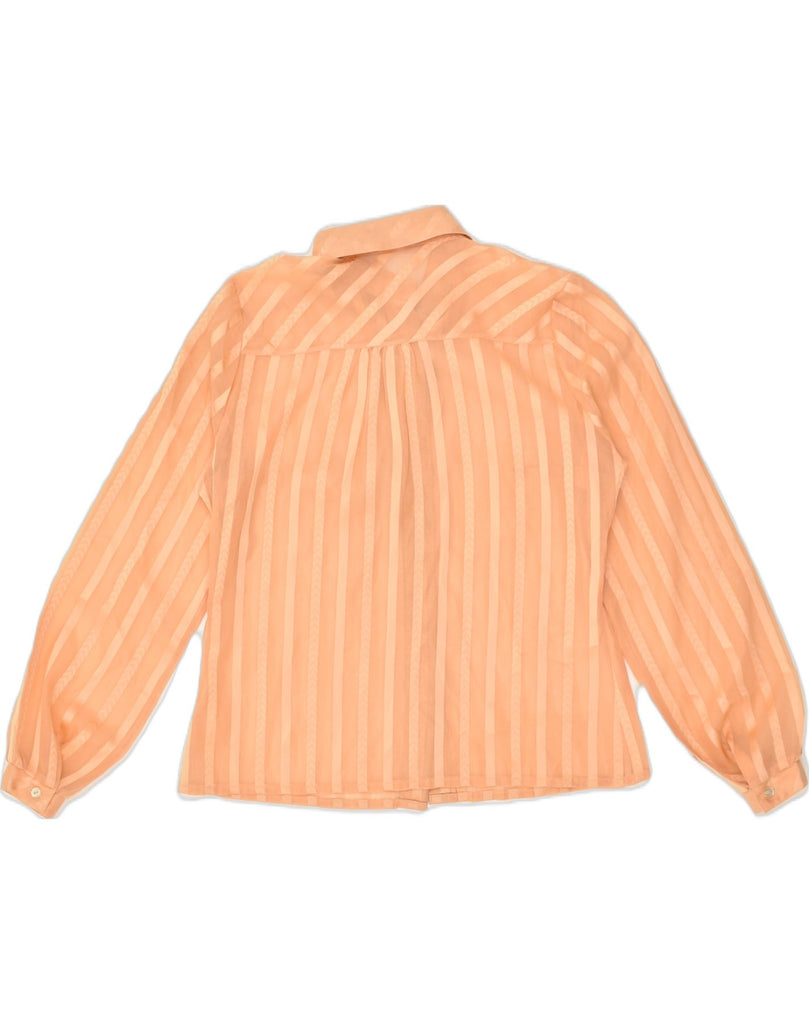 VINTAGE Womens Shirt UK 12 Medium Orange Striped | Vintage Vintage | Thrift | Second-Hand Vintage | Used Clothing | Messina Hembry 