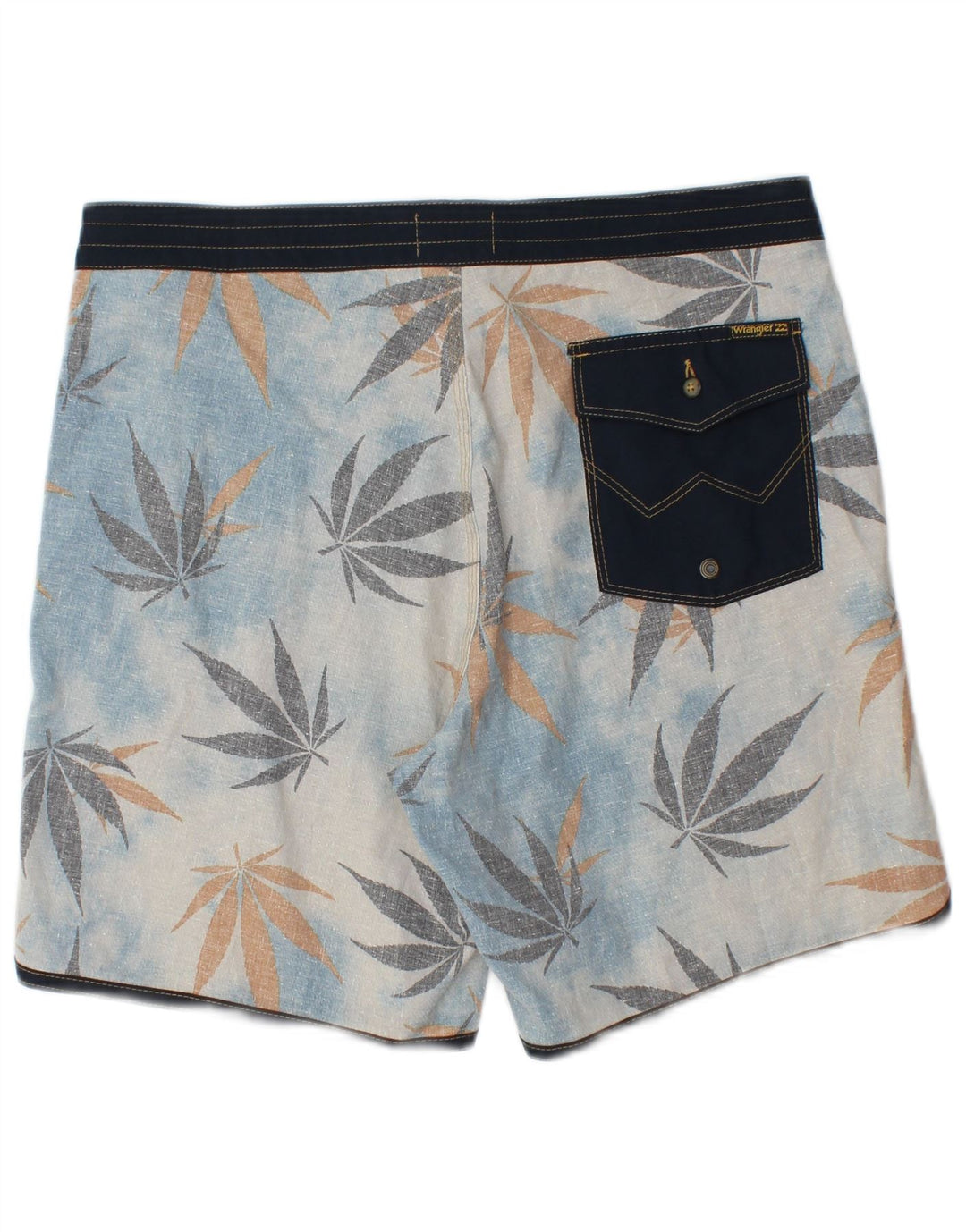 Wrangler Mens Swimming Shorts Medium Blue Floral Hemp