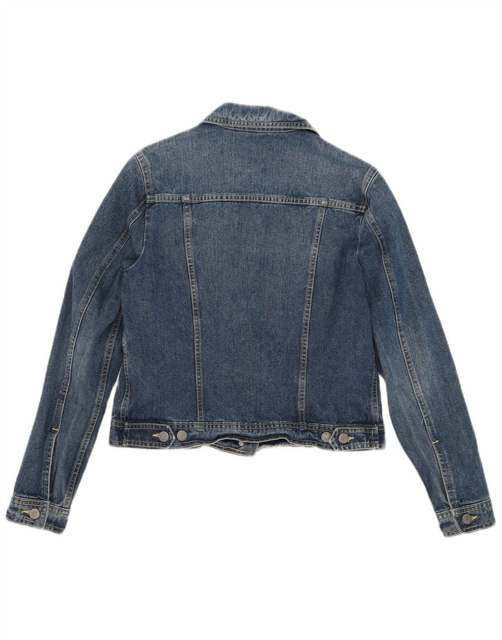 New Penny Womens Crop Denim Jacket UK 12 Medium Blue Cotton