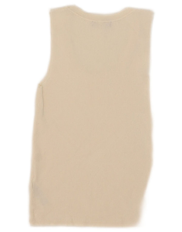 Marks & Spencer Womens Vest Top UK 12 Medium Beige Viscose