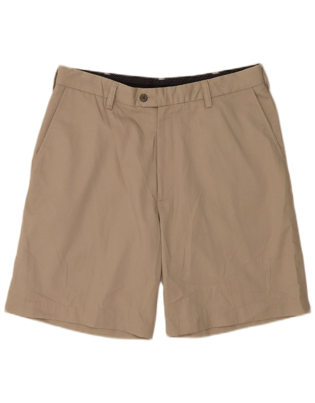 Izod Mens Golf Chino Shorts W34 Large Beige Polyester