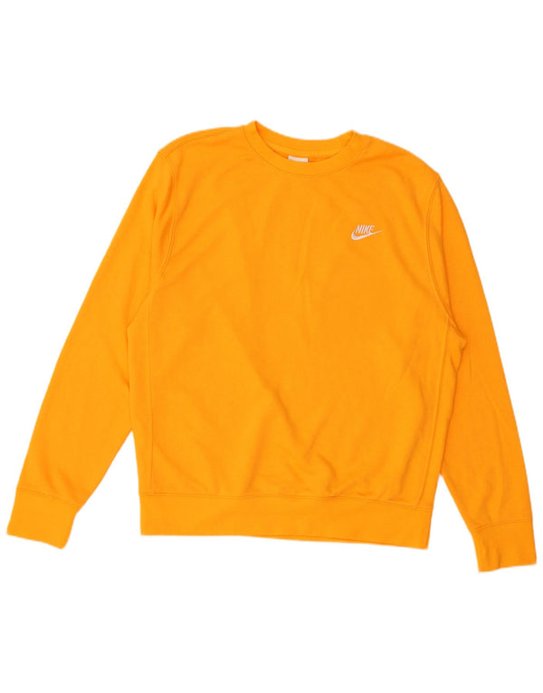 Nike Mens Sweatshirt Jumper Medium Orange Cotton