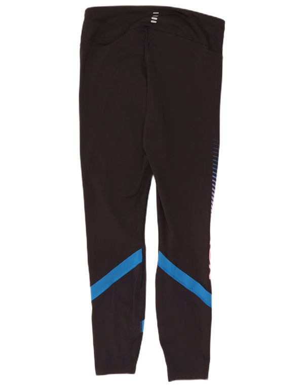 Under Armour Womens Graphic Leggings UK 14 Large Black Colourblock
