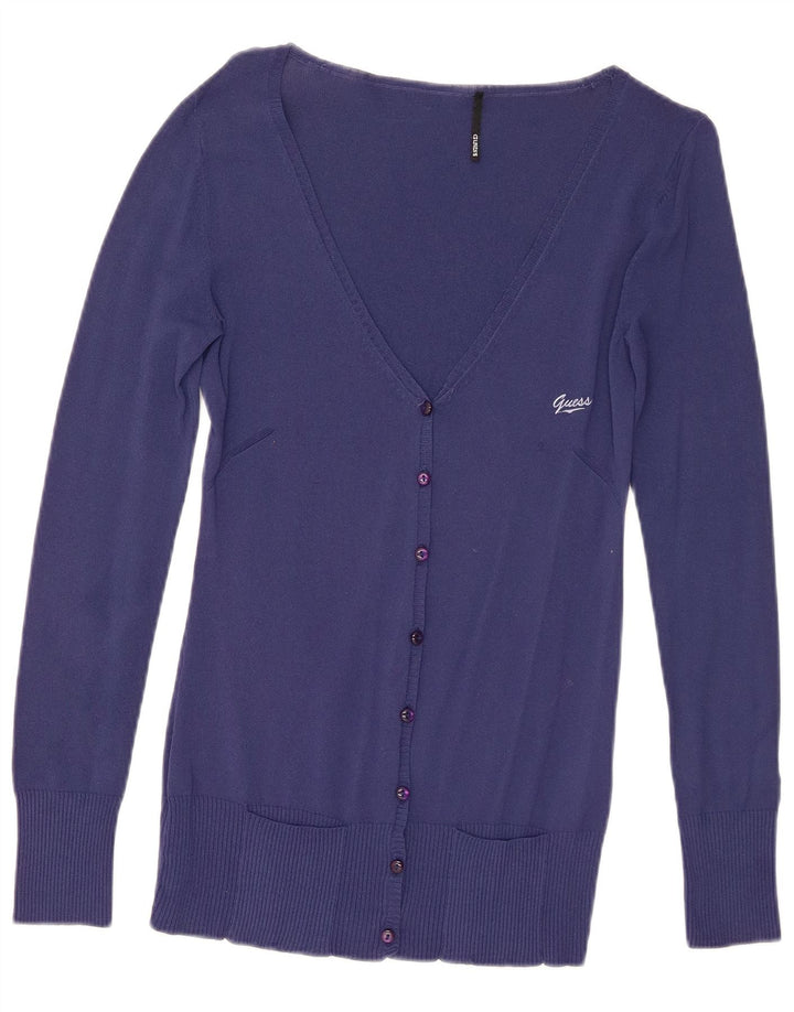Guess Womens Cardigan Sweater UK 12 Medium Navy Blue Viscose