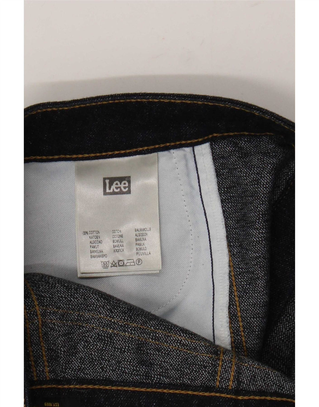 Lee Womens Denim Skirt W28 Medium Navy Blue Cotton