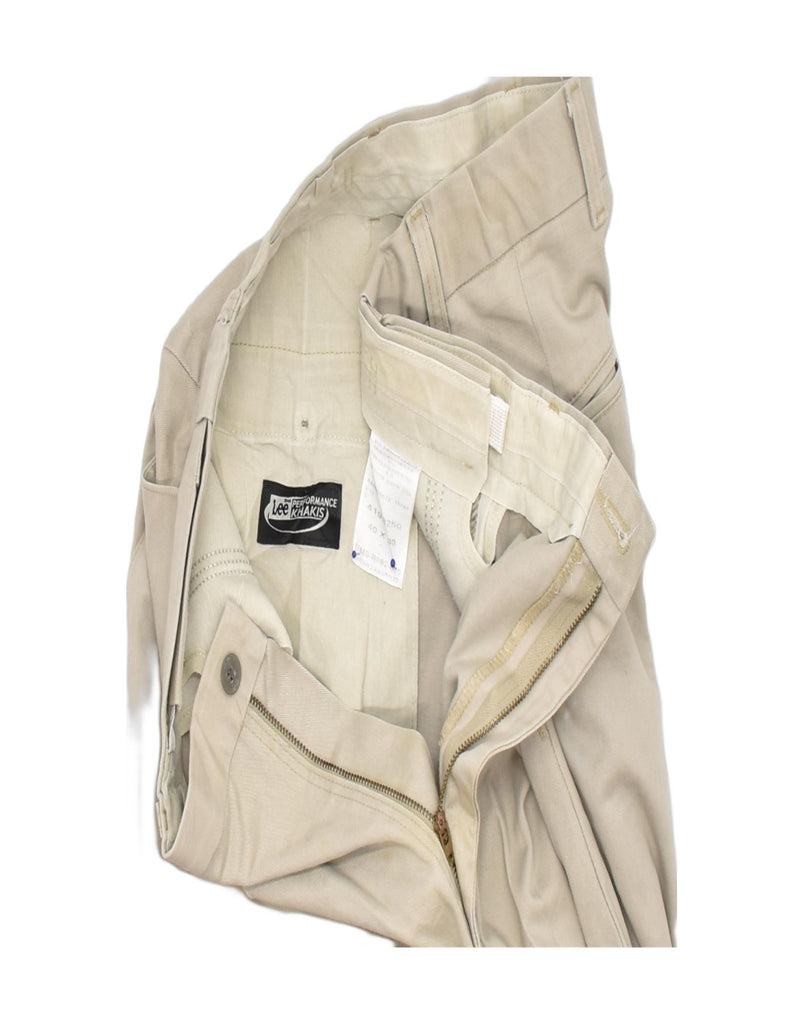 VINTAGE Mens Pegged Chino Trousers W40 L30 Beige Cotton | Vintage | Thrift | Second-Hand | Used Clothing | Messina Hembry 