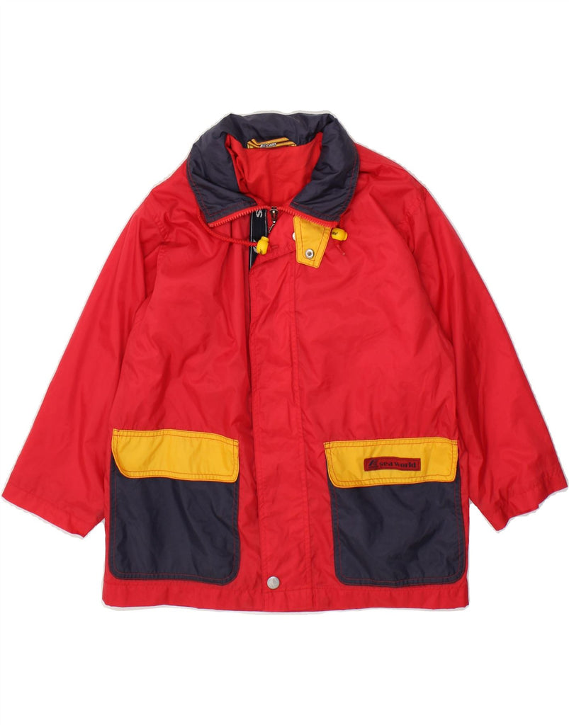 K-WAY Boys Hooded Rain Jacket 9-10 Years Red Nylon | Vintage K-Way | Thrift | Second-Hand K-Way | Used Clothing | Messina Hembry 