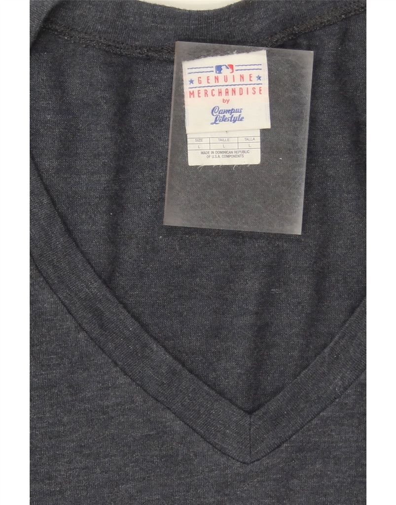 GENUINE MERCHANDISE Womens Graphic T-Shirt Top UK 14 Large Navy Blue Vintage Genuine Merchandise and Second-Hand Genuine Merchandise from Messina Hembry 