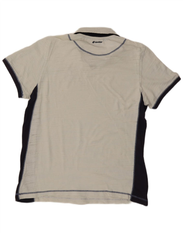 Lotto Mens Graphic Polo Shirt 2XL White Colourblock Cotton