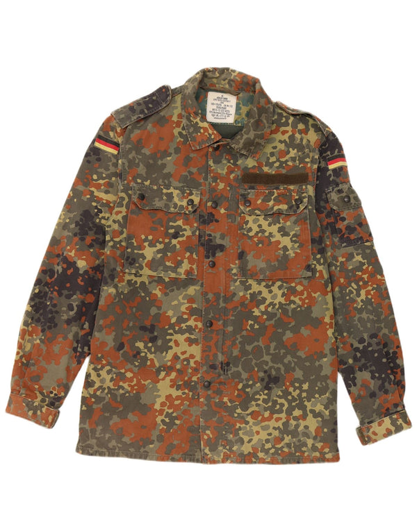 Vintage Mens Military Shirt Small Khaki Camouflage Cotton