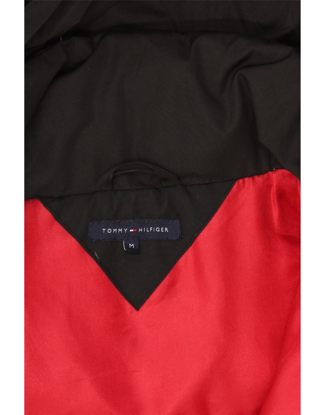 TOMMY HILFIGER Womens Hooded Padded Jacket UK 12 Medium Black Polyester Vintage Tommy Hilfiger and Second-Hand Tommy Hilfiger from Messina Hembry 