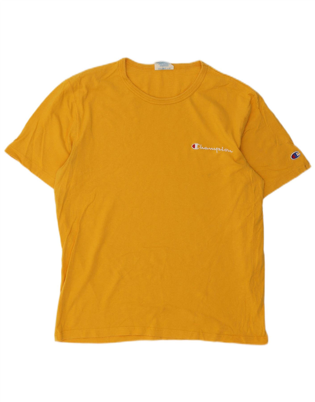 CHAMPION Mens Heritage T-Shirt Top Medium Yellow