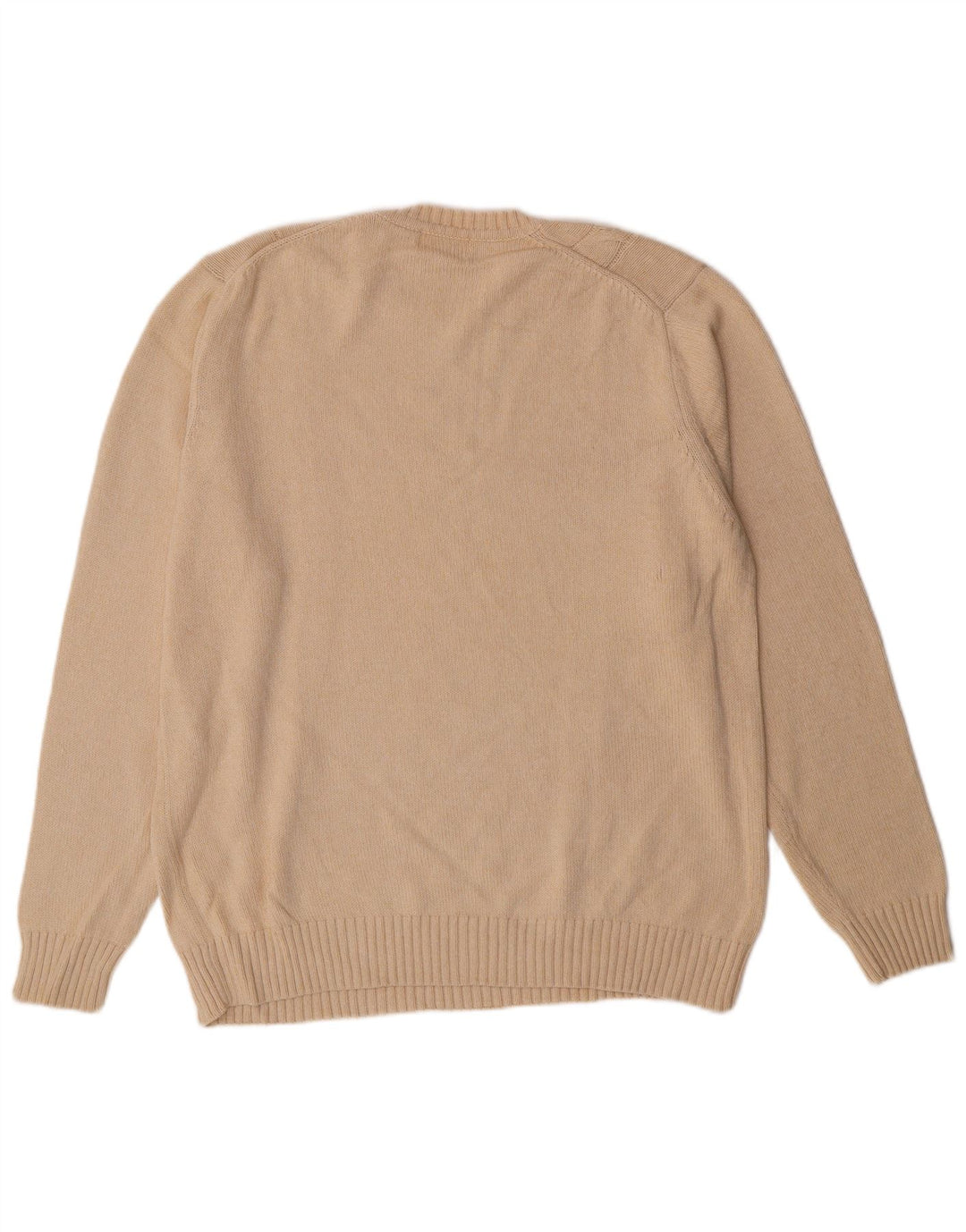 Dockers Mens Crew Neck Jumper Sweater Large Beige Argyle/Diamond Cotton