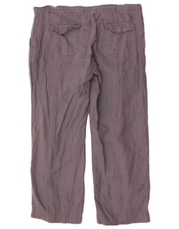 Gap Womens Straight Casual Trousers UK 12 Medium W34 L26 Grey Linen