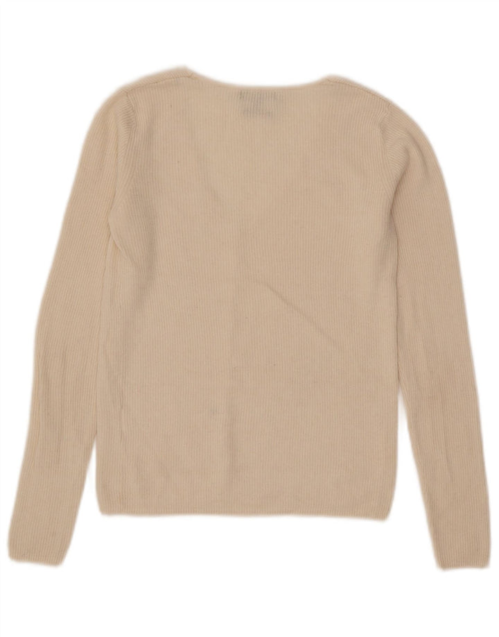Massimo Dutti Womens Crop Cardigan Sweater UK 8 Small Off White