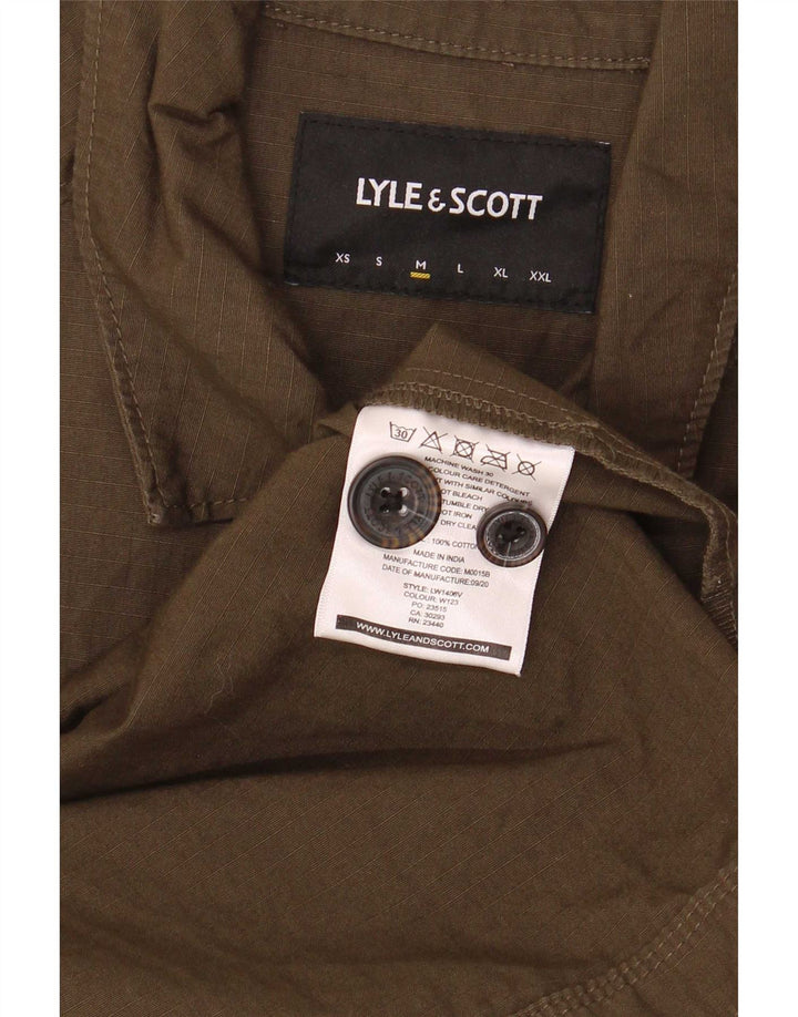 Lyle & Scott Mens Shirt Medium Khaki Cotton