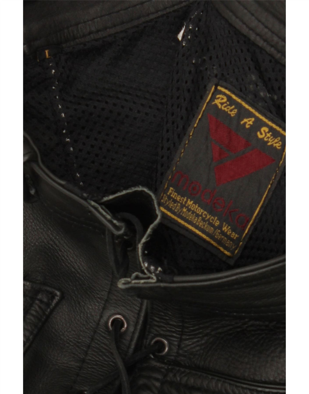 MODEKA Womens Leather Moto Racer Trousers Large W30 L31 Black