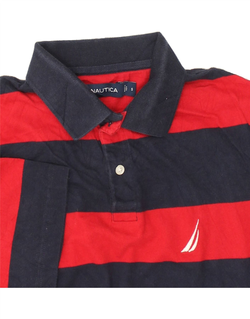 NAUTICA Mens Polo Shirt Small Red Striped Cotton | Vintage Nautica | Thrift | Second-Hand Nautica | Used Clothing | Messina Hembry 