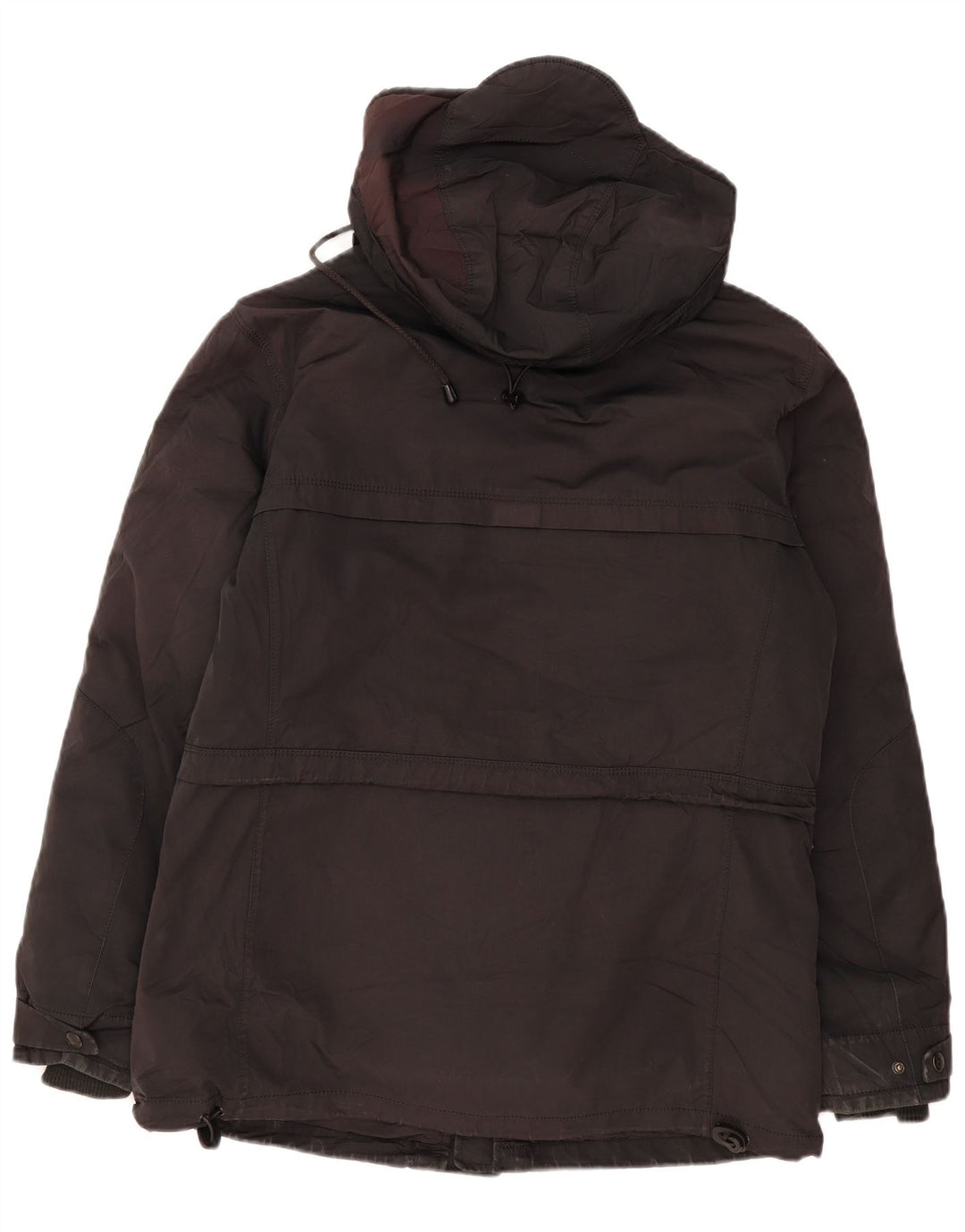 Zara Mens Hooded Padded Jacket UK 40 Large Black Polyester