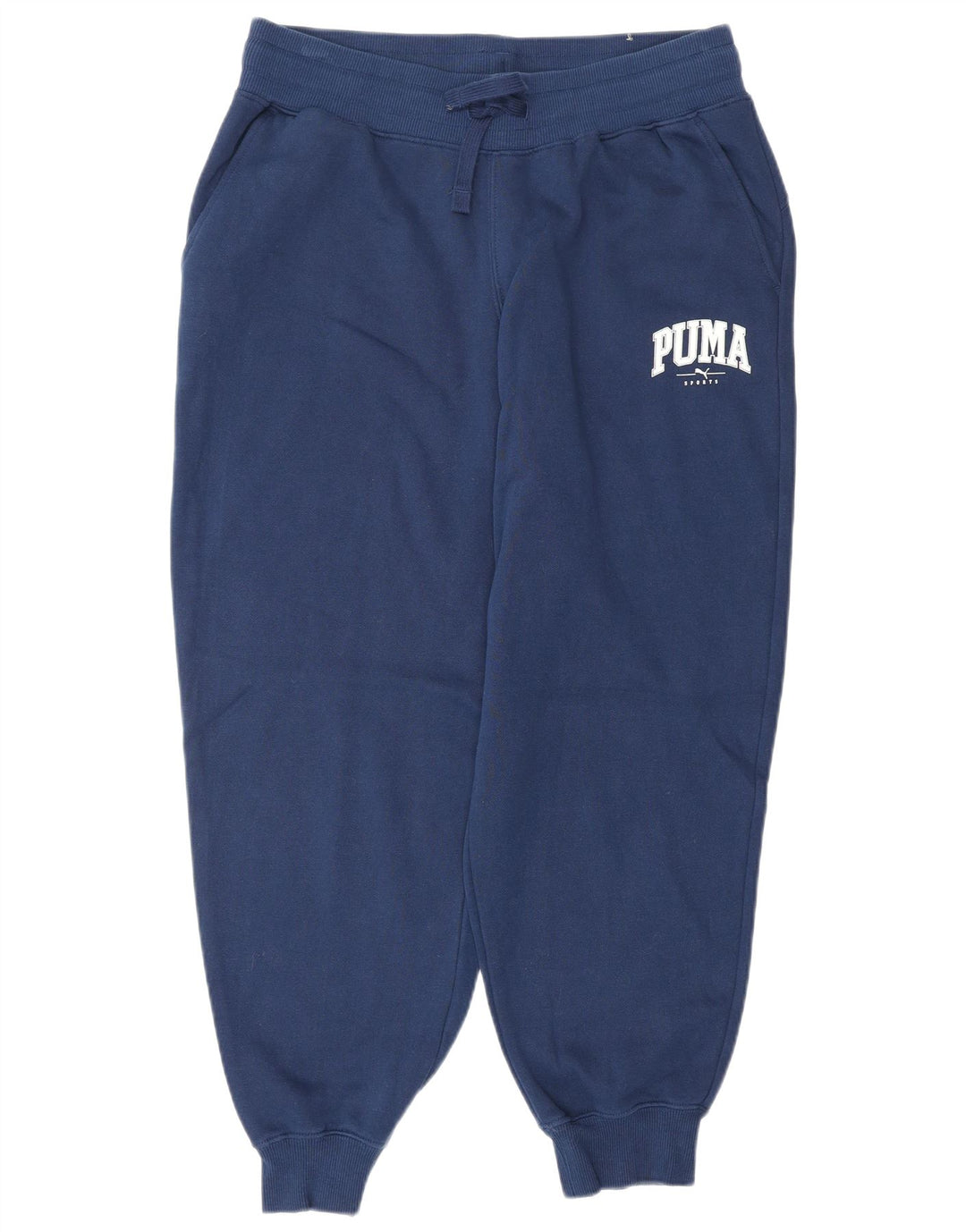 PUMA Mens Graphic Tracksuit Trousers Joggers Medium  Navy Blue Cotton