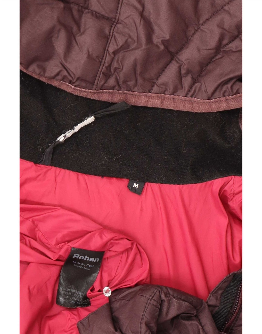 Rohan Womens Hooded Padded Jacket UK 14 Medium Brown Polyester