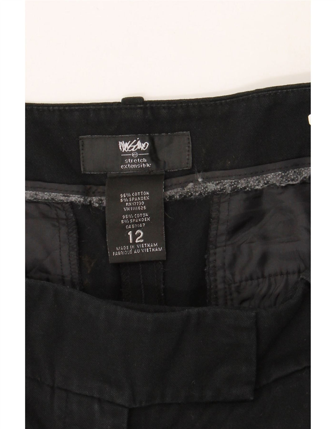 MOSSIMO Womens Slim Suit Trousers US 12 Large W32 L26 Black Cotton Vintage Mossimo and Second-Hand Mossimo from Messina Hembry 