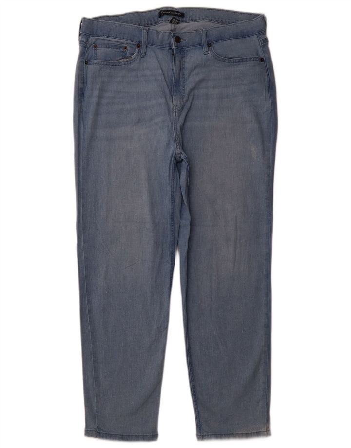 Calvin Klein Womens Crop Slim Jeans US 16 Large W33 L26 Blue Cotton