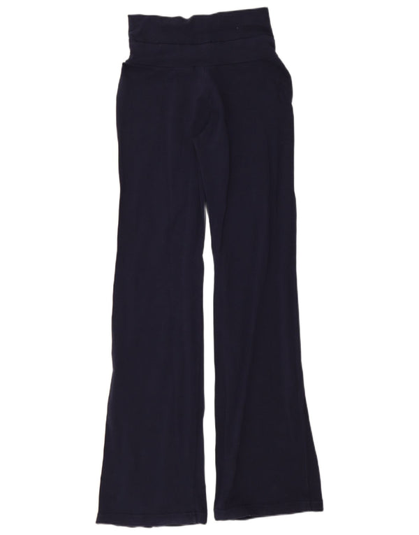 Fila Womens Flare Tracksuit Trousers UK 10 Small Navy Blue Cotton
