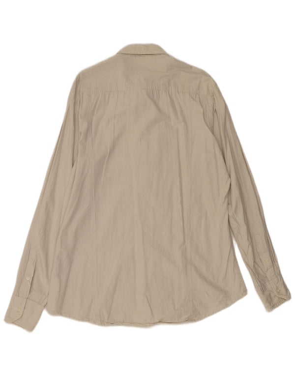Kappa Mens Shirt 2XL Beige Pinstripe Cotton