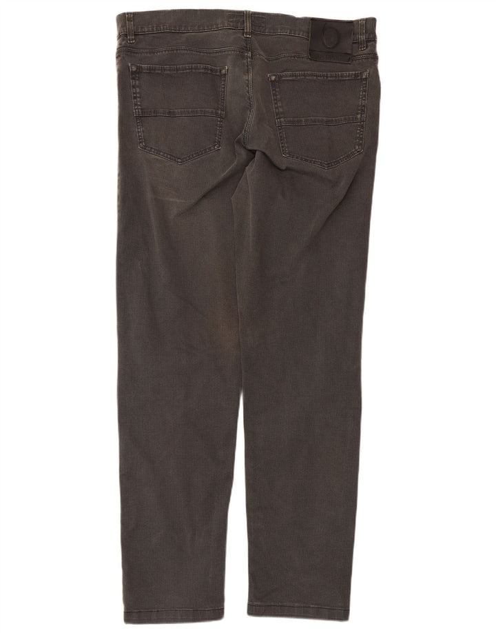 Trussardi Mens Straight Casual Trousers W36 L31 Grey Houndstooth