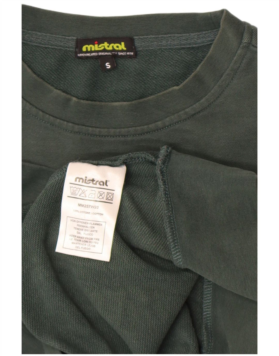 Mistral Mens Graphic Sweatshirt Jumper Small Green Cotton