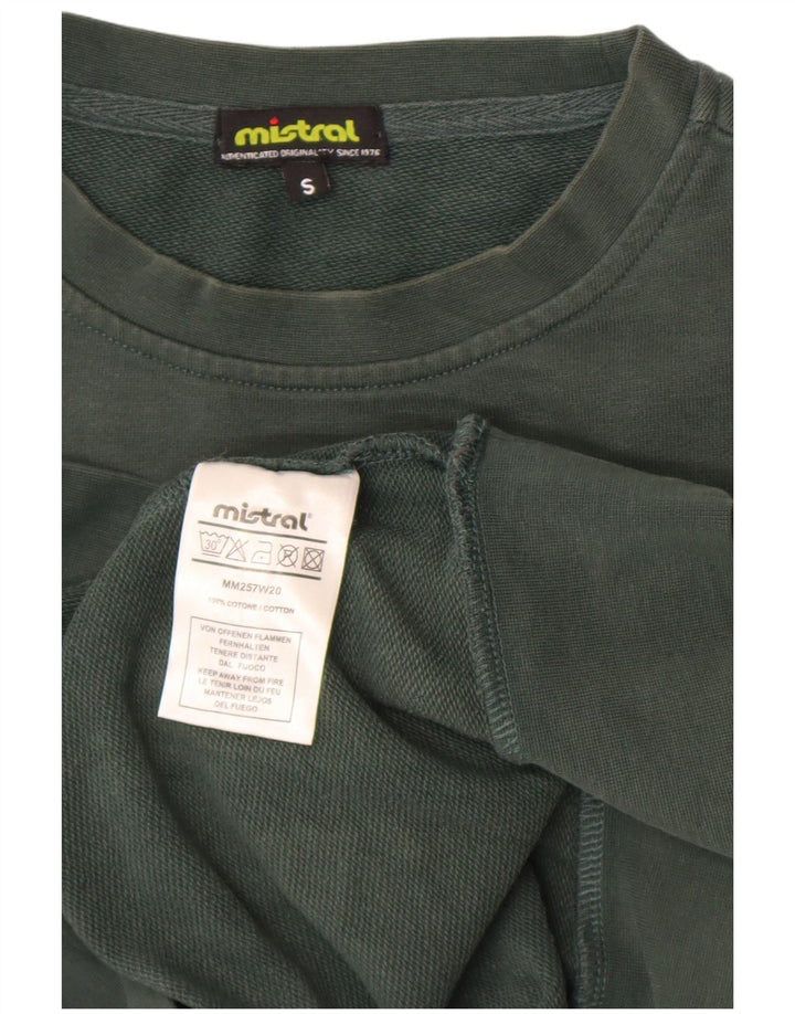 Mistral Mens Graphic Sweatshirt Jumper Small Green Cotton