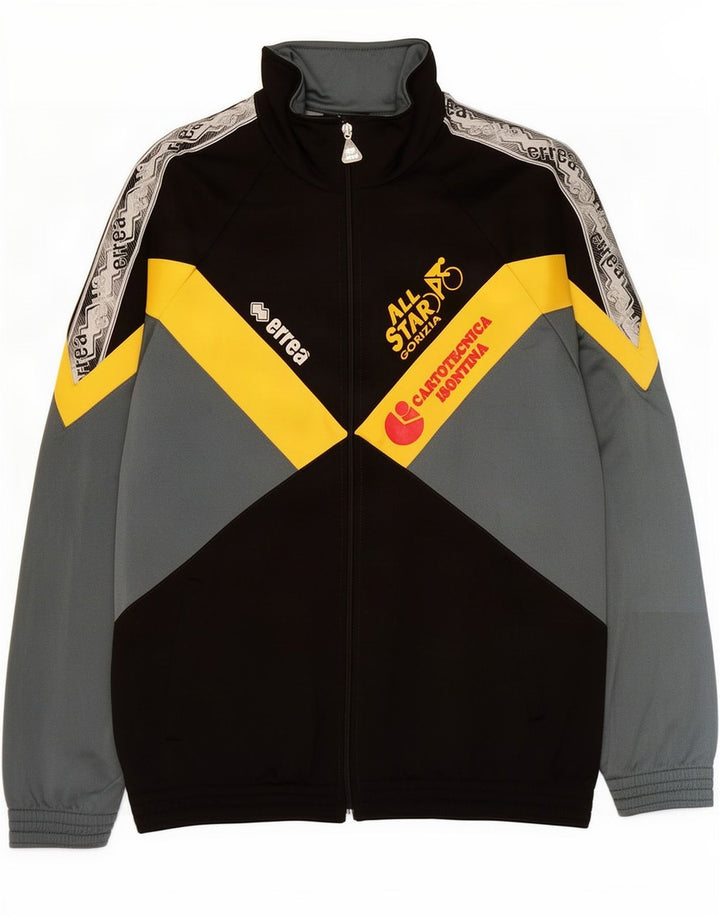 Errea Mens Graphic Tracksuit Top Jacket Large Grey Colourblock Cotton