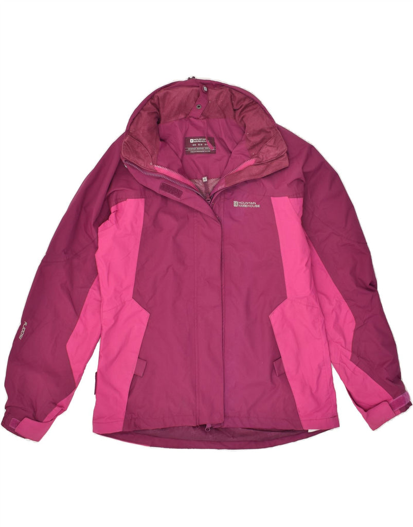 MOUNTAIN WAREHOUSE Womens Loose Fit Hooded Rain Jacket UK 10 Small Pink | Vintage Mountain Warehouse | Thrift | Second-Hand Mountain Warehouse | Used Clothing | Messina Hembry 