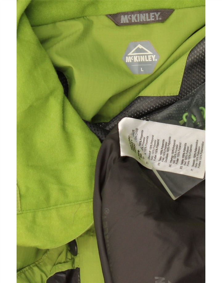 MCKINLEY Mens Hooded Rain Jacket UK 40 Large Green Polyamide