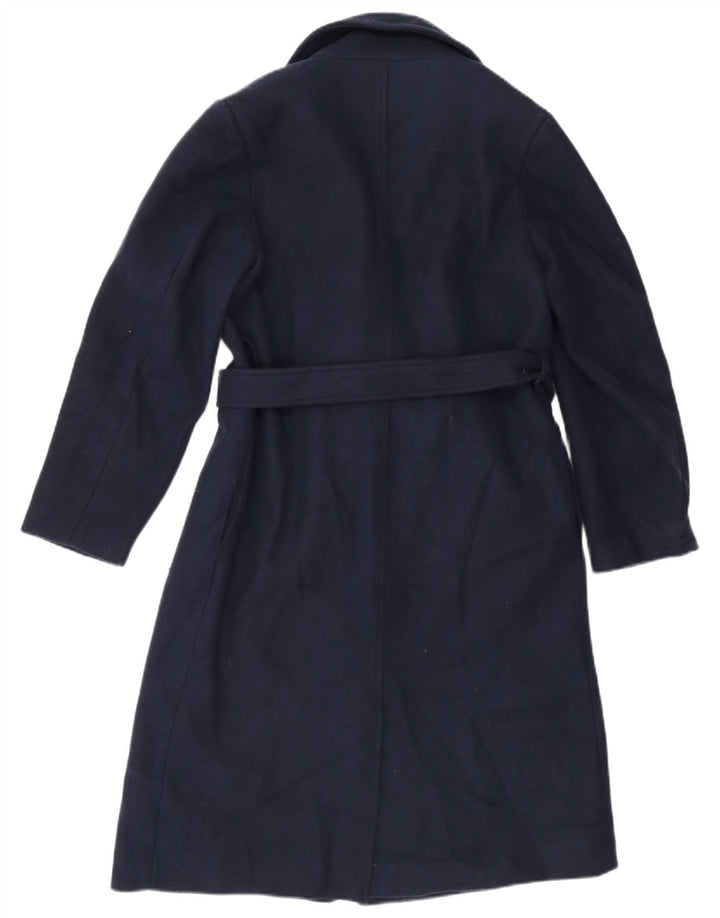 Coast Womens Overcoat UK 8 Small Navy Blue Polyester
