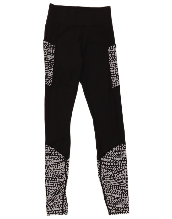 Mountain Warehouse Womens Leggings UK 6 XS Black Spotted Polyamide