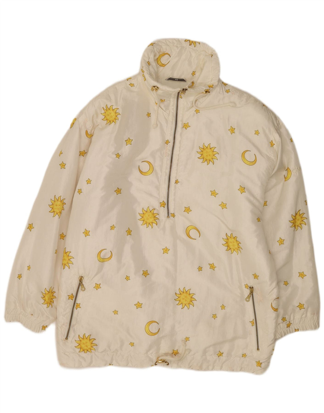 Carson Womens Graphic Pullover Windbreaker Jacket EU 40 Medium White