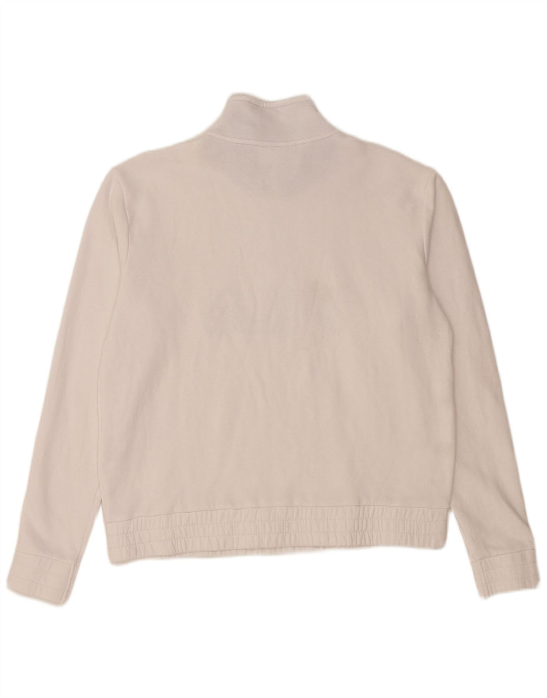 FILA Womens Graphic Zip Neck Sweatshirt Jumper UK 16 Large White Cotton