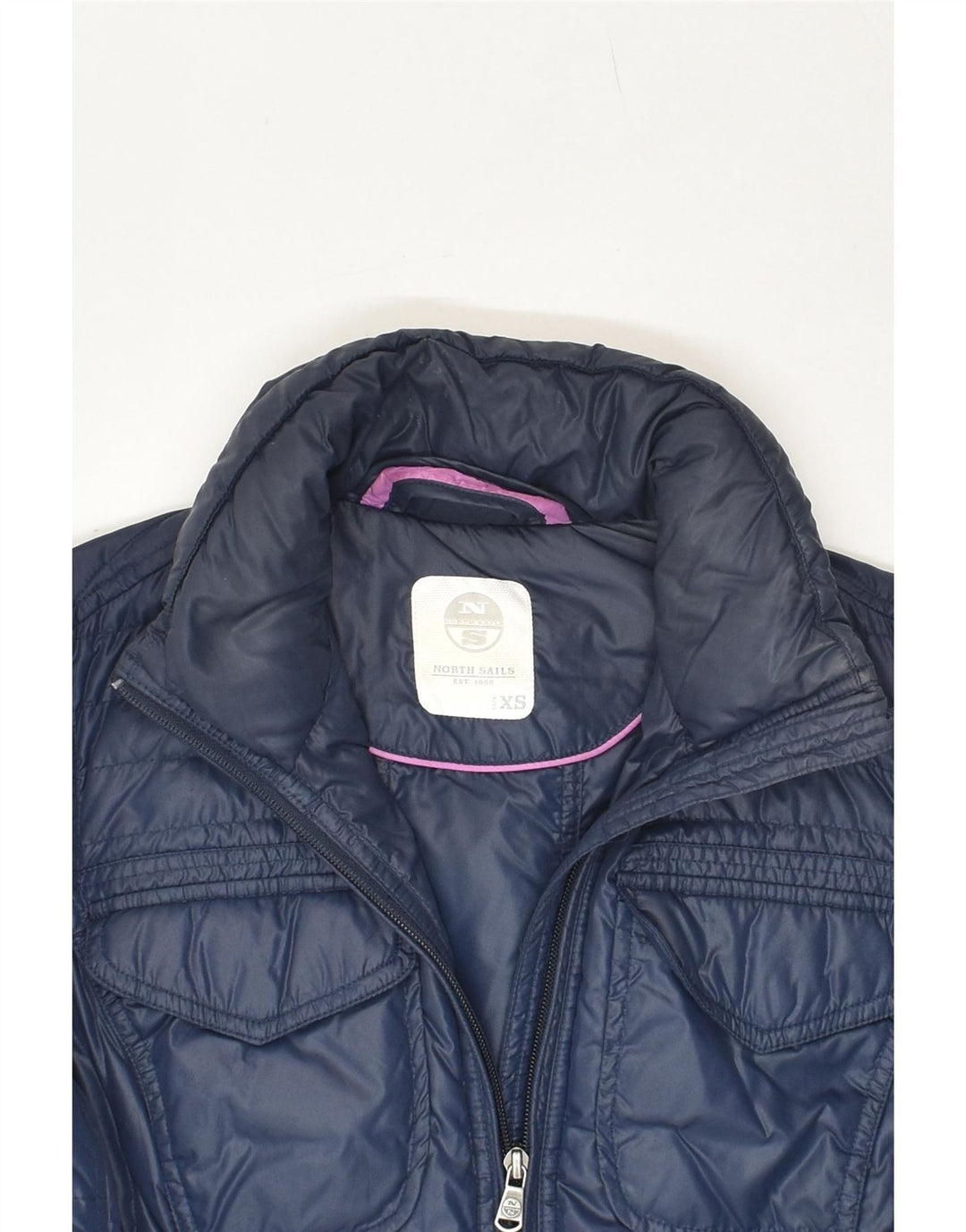 NORTH SAILS Womens Padded Jacket UK 6 XS Navy Blue Polyester