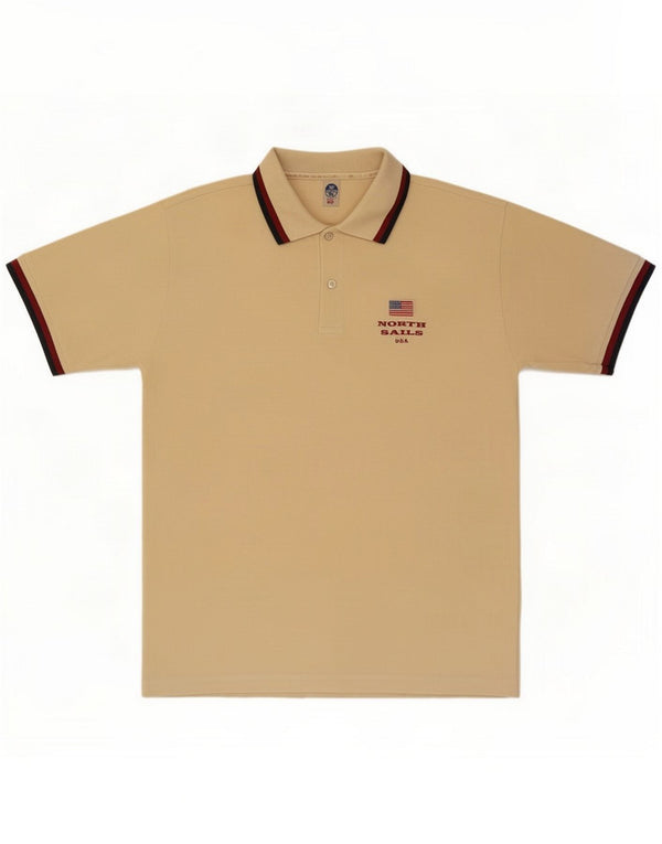 North Sails Mens Polo Shirt Large Beige Cotton