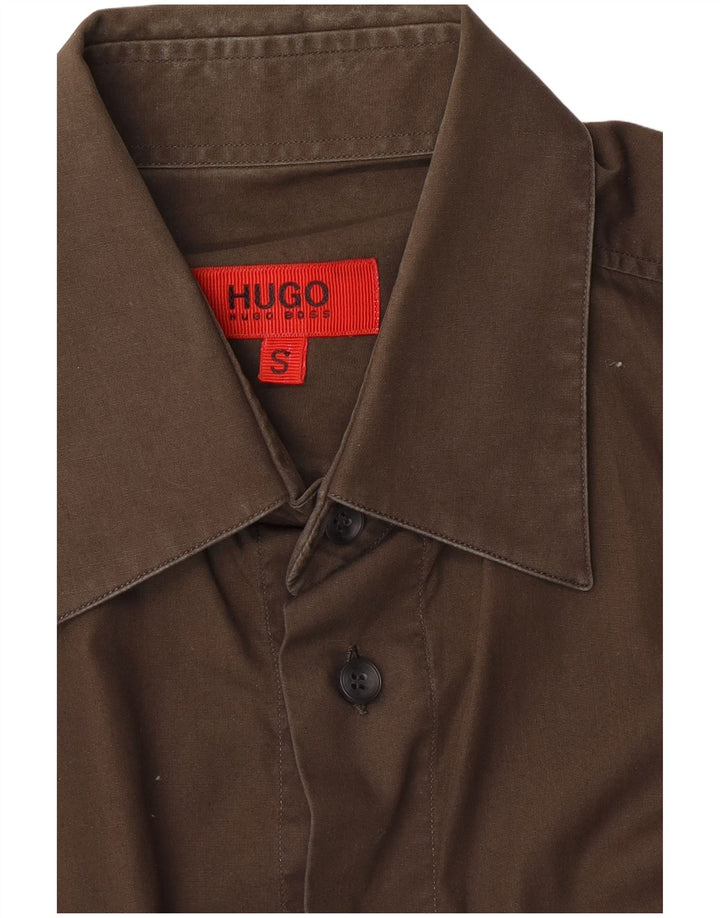 HUGO BOSS Mens Shirt Small Brown