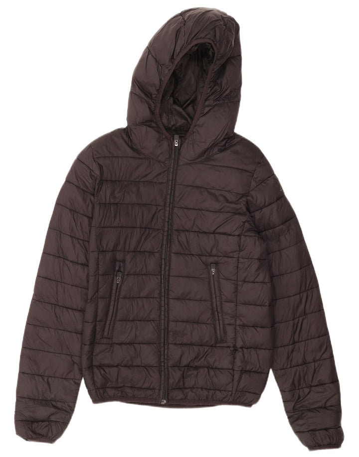 Kappa Womens Hooded Padded Jacket UK 6 XS Black Nylon