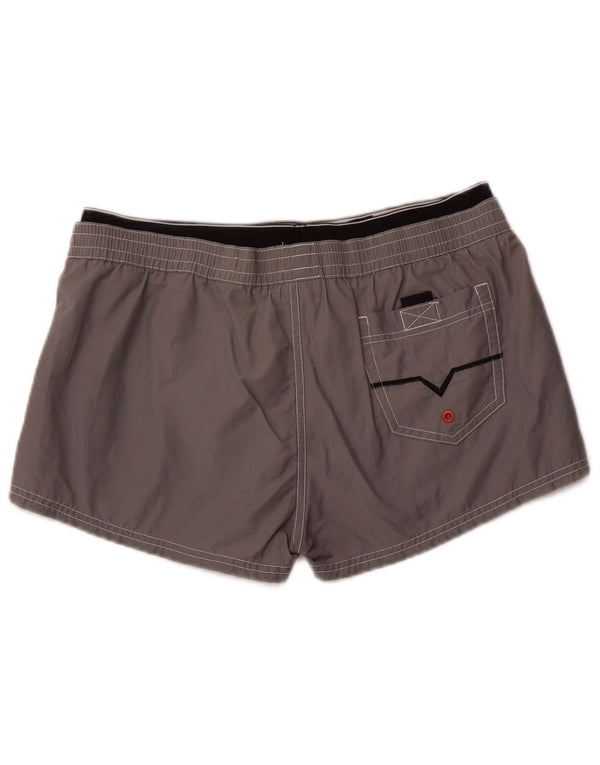 DIESEL Mens Graphic Swimming Shorts Large Grey Cotton