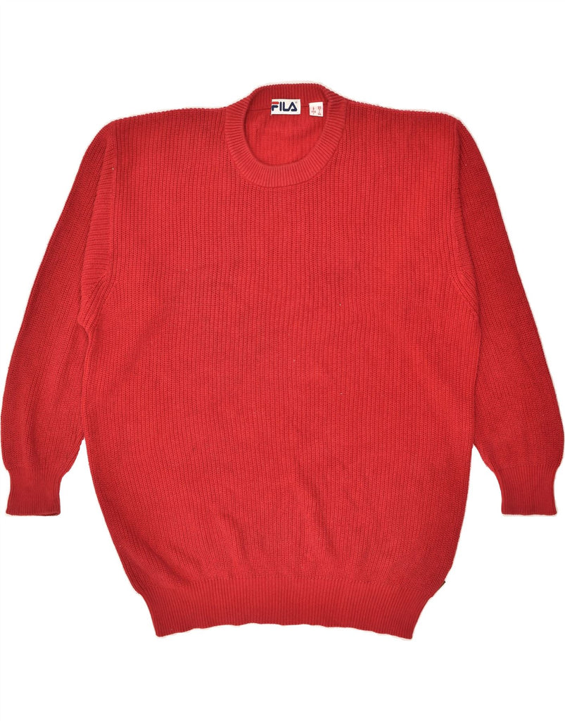 FILA Mens Crew Neck Jumper Sweater IT 54 XL Red Cotton | Vintage Fila | Thrift | Second-Hand Fila | Used Clothing | Messina Hembry 
