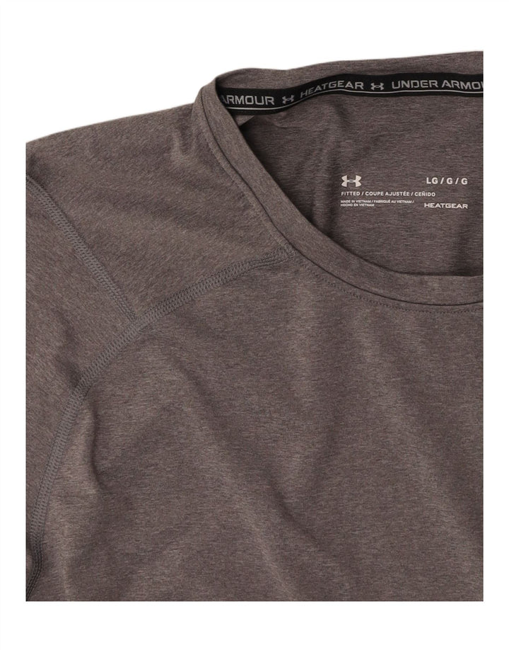 UNDER ARMOUR Mens Heat Gear T-Shirt Top Large Grey
