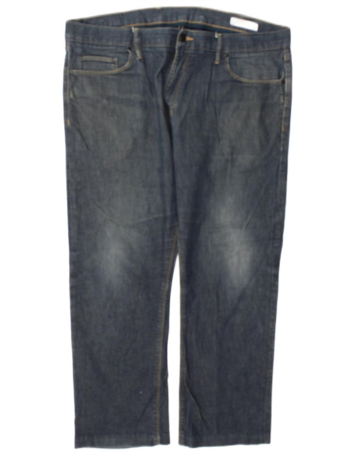 Marks & Spencer Mens Straight Jeans W40 L27 Navy Blue Cotton